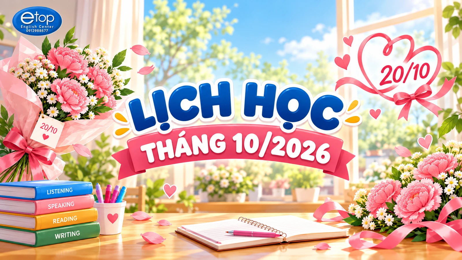 LỊCH HỌC THÁNG 10/2026 NĂM HỌC MỚI 2026 - 2027